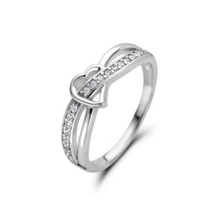 Rosa Di Luca zilver ring met zirkonia