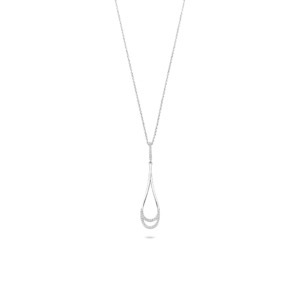 Rosa Di Luca zilver hanger met zirkonia met collier